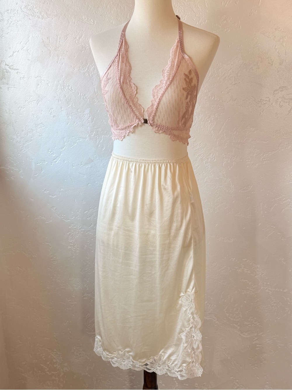 Vintage Sears Ivory Half Slip Skirt | Lace Trim | Size Small | Classic Lingerie